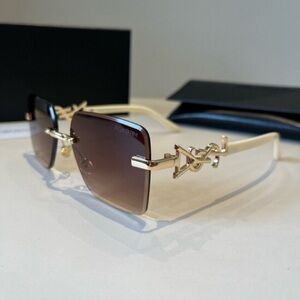YSL Designer Sunglasses - Rimless Oversized Gradient Lenses